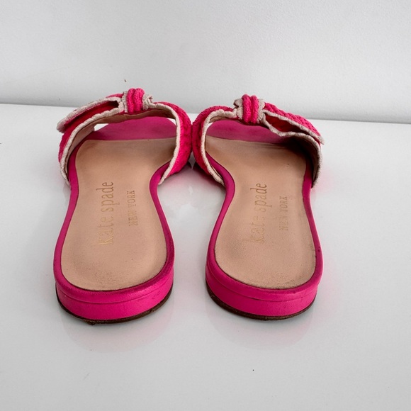 Kate Spade ♠️ Tango Pink Bow Slide Sandals Mules Shoes w/ Lace SZ 8 EU 38.5 - Picture 5 of 6